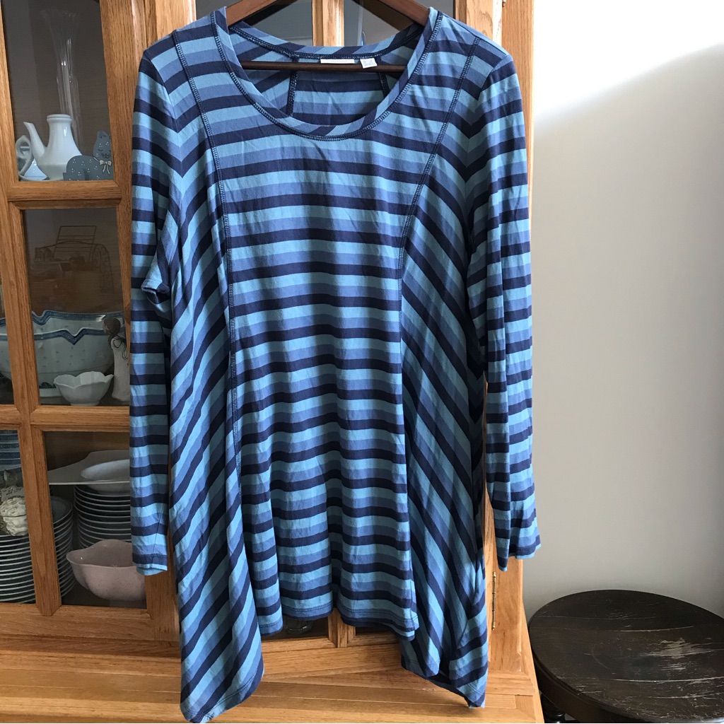 Logo By Lori Goldstein Striped Long-Sleeved Tunic Size 1x